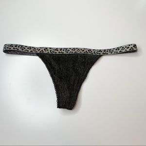 NWOT Victoria’s Secret Black & Gold G-String Leopard Medium